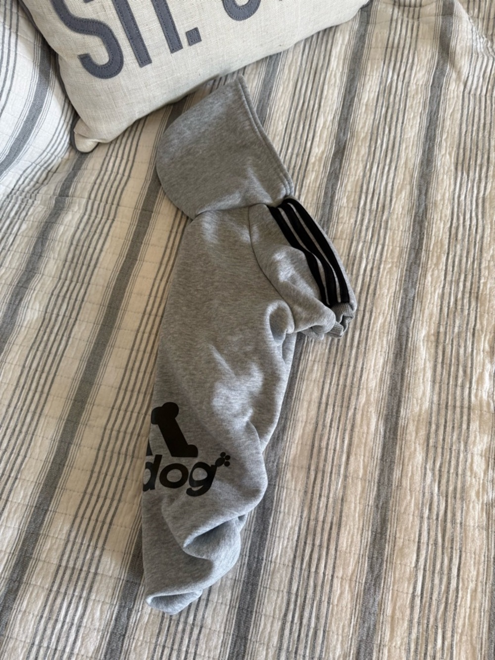 Adidas Adidog Grey Dog Hoodie with Black Logo - Picture 3 of 4